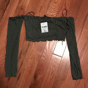 Olive Green Forever 21 Crop Top